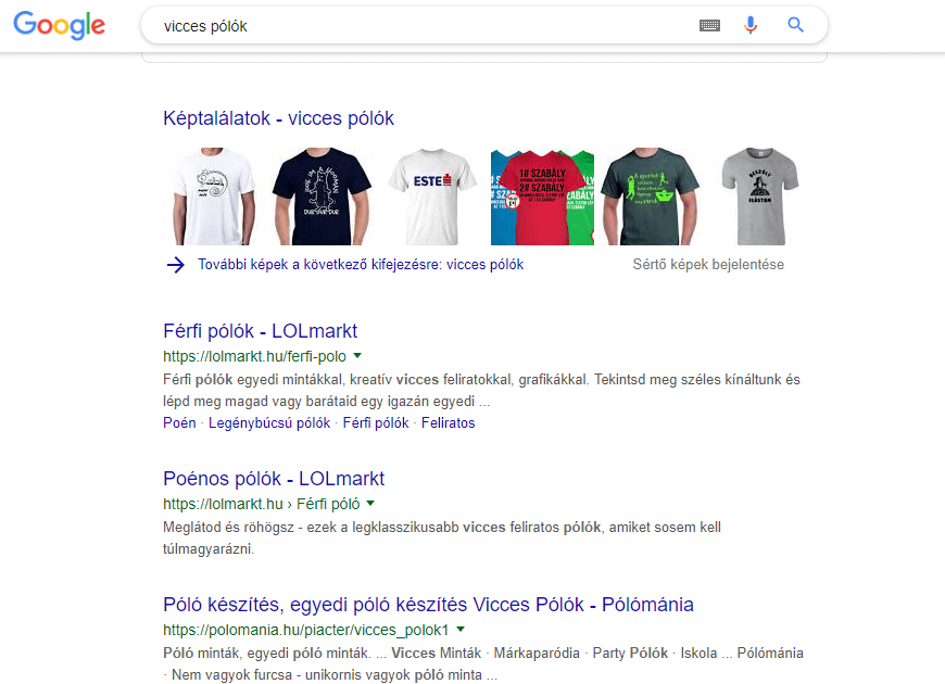 képek megjelenítése a Google találatoknál