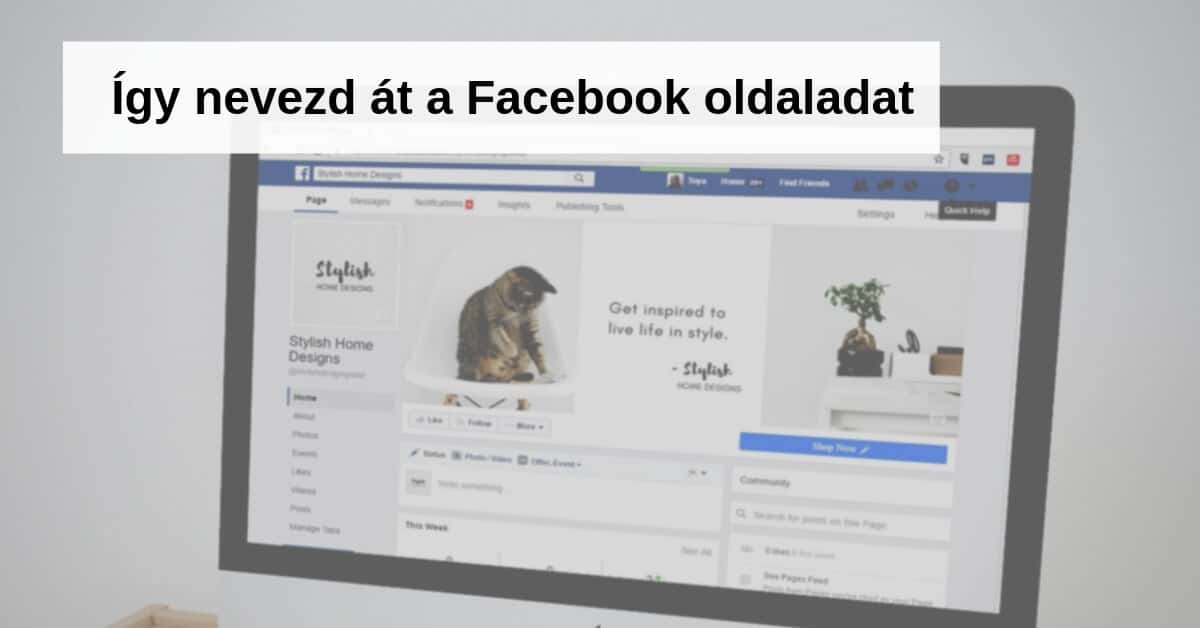 Facebook oldal átnevezése