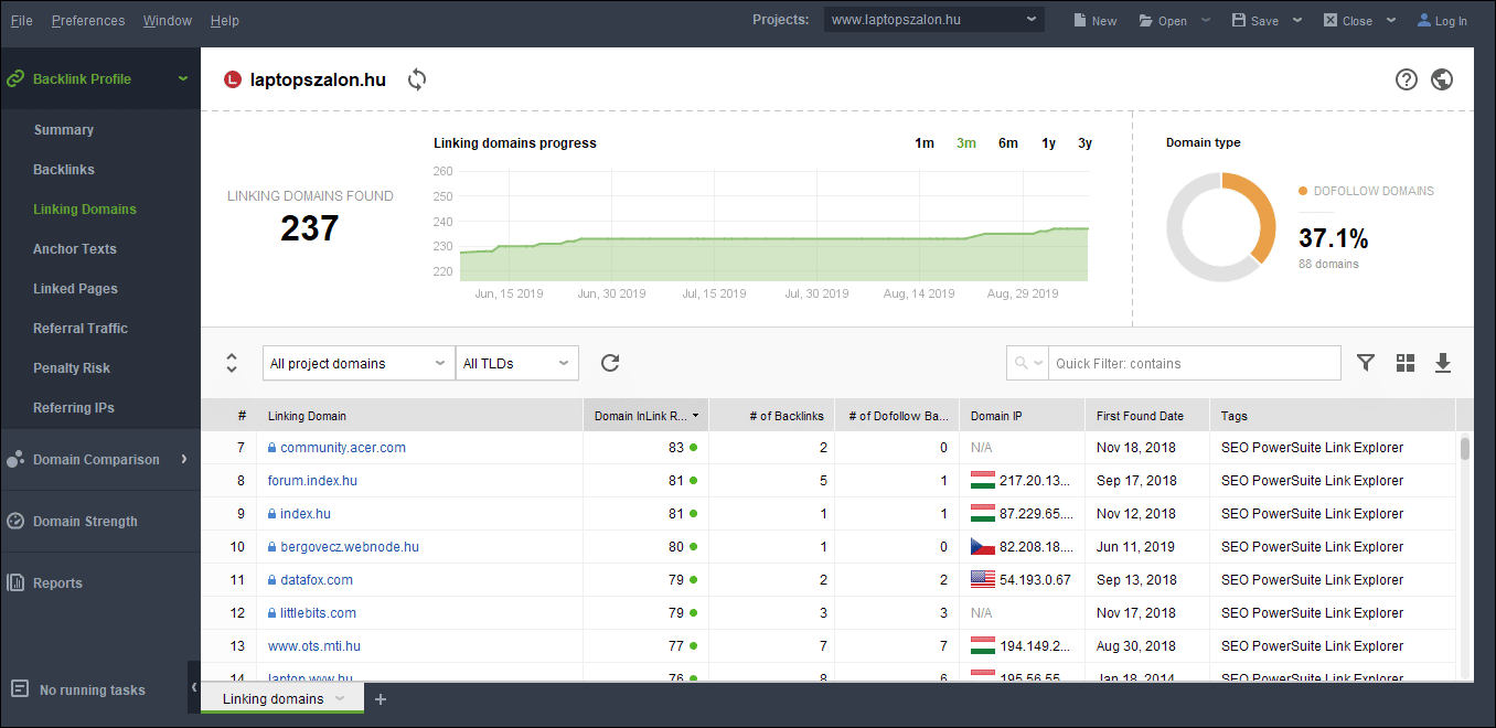 seo spyglass szoftver