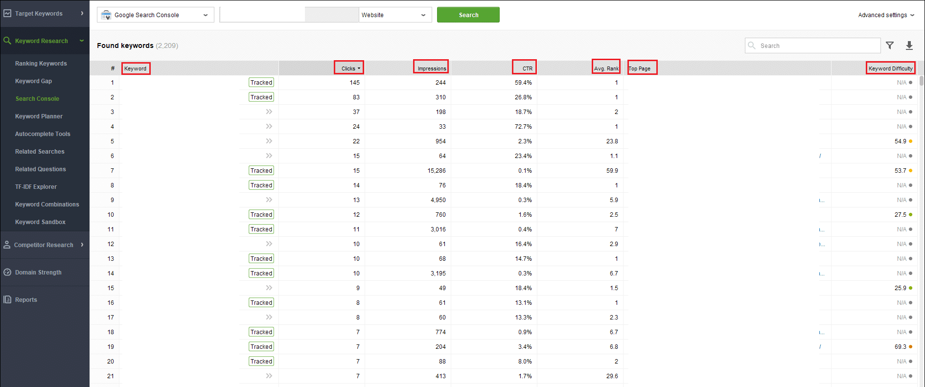 Search Console Rank Tracker