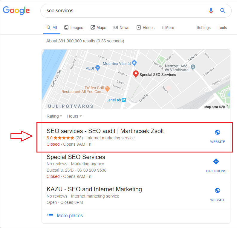 google angol nyelvű keresés