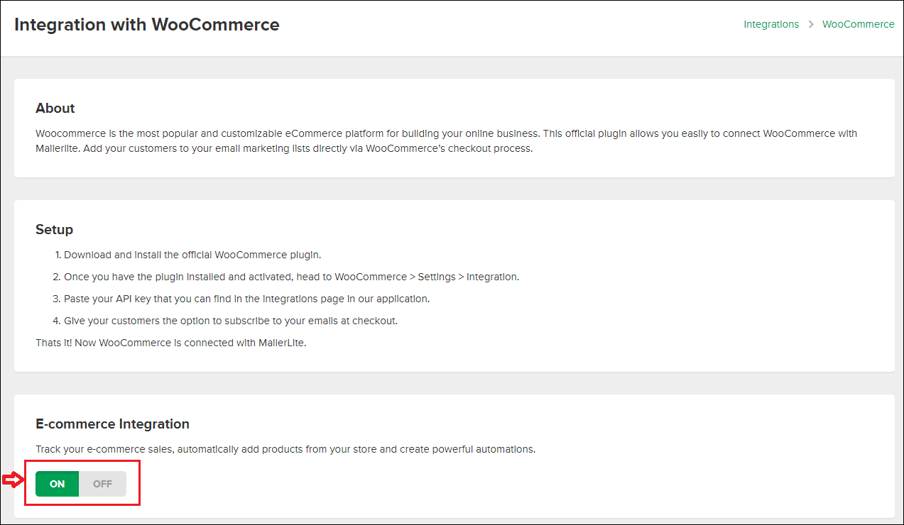 MailerLite WooCommerce bekapcsolása