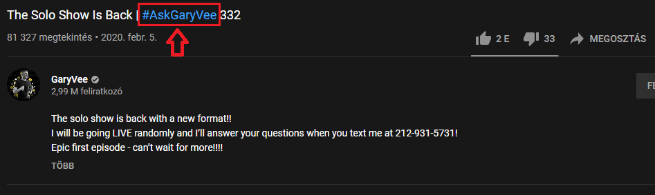 askgaryvee youtube hashtag