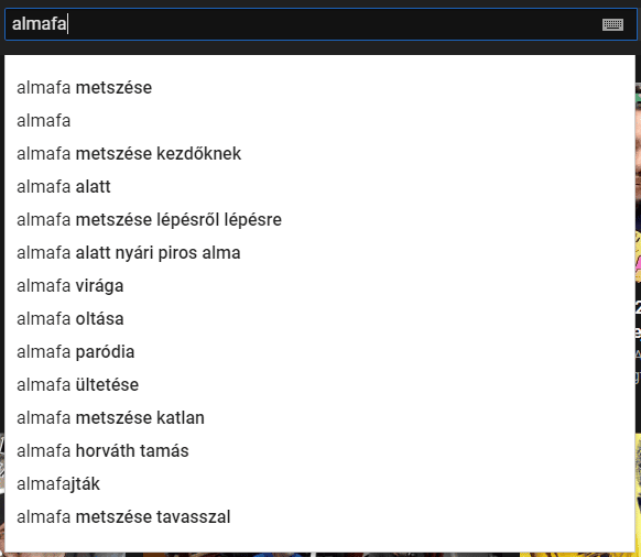 YouTube autocomplete kulcsszókutatáshoz