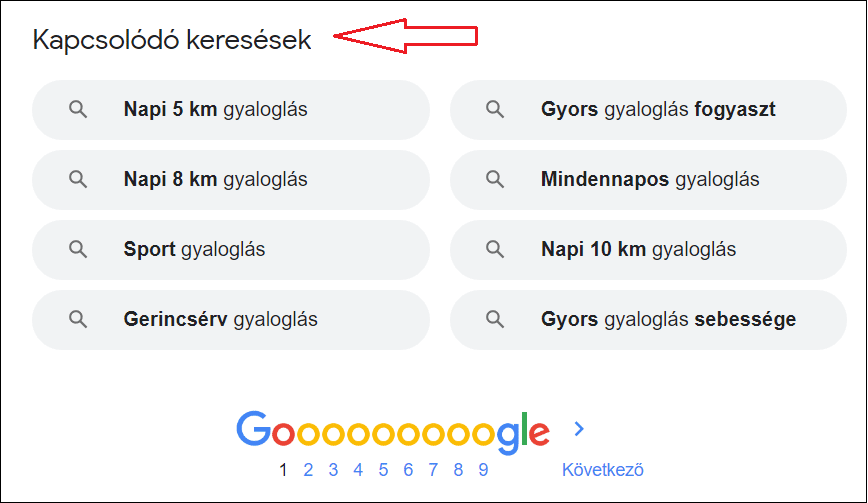 Google kapcsolódó keresések